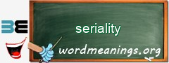 WordMeaning blackboard for seriality